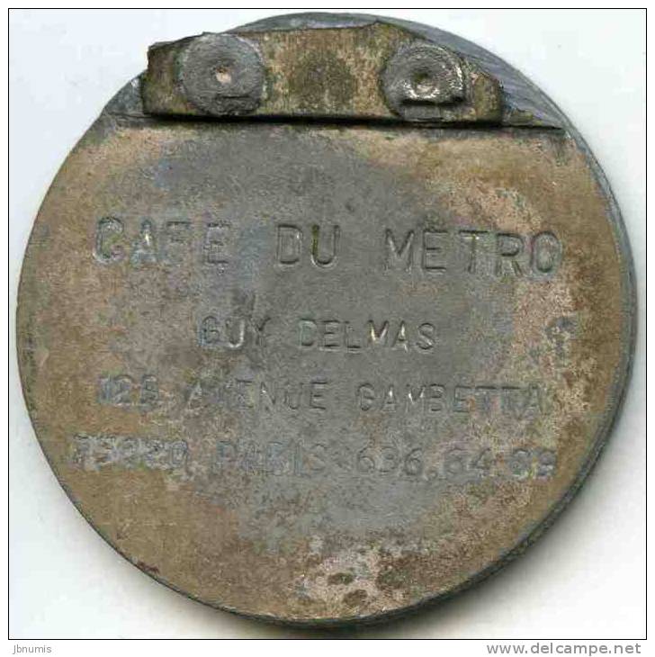 Médaille France Café Du Metro Rue Gambetta Paris 5 Francs 1867 - Firma's