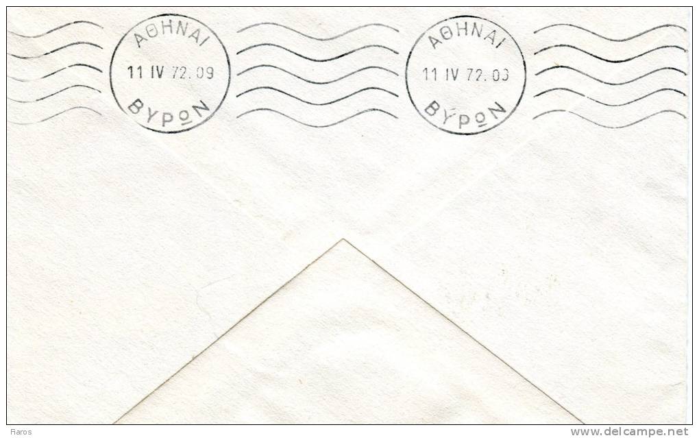 Greece- Cover Posted From Ioannina [9.4.1972 X, Arr. Vyron 11.4] To Athens (included Postcard) - Maximum Cards & Covers