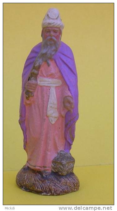 SANTON CRECHE NOEL - ROI MAGE MELCHIOR Ou GASPARD - ANNEES 1950 - TERRE CUITE - Santons