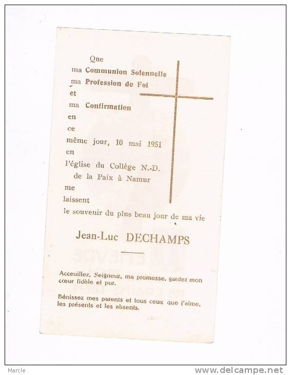 Communion Solennelle Jean-Luc DECHAMPS  Namur 1951 - Kommunion Und Konfirmazion