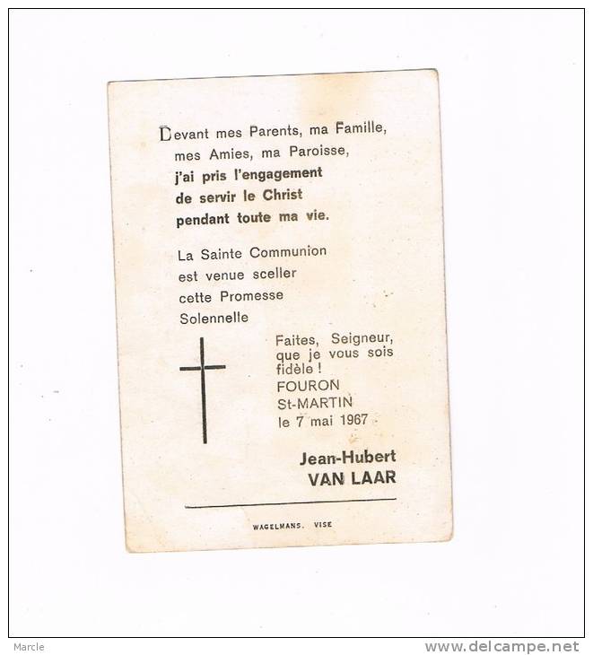 Communion Solennelle Jean-Hubert VAN LAAR  Fouron St-Martin - Communion