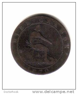 SPAIN    10  CENTAVOS   1870  (KM# 663) - First Minting