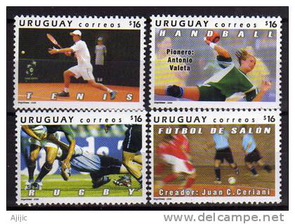 Sports(football En Salle,rugby,tennis,hand Ball).  Serie De 4  T-p ** D´ URUGUAY. Yvert # 2293/96 - Uruguay