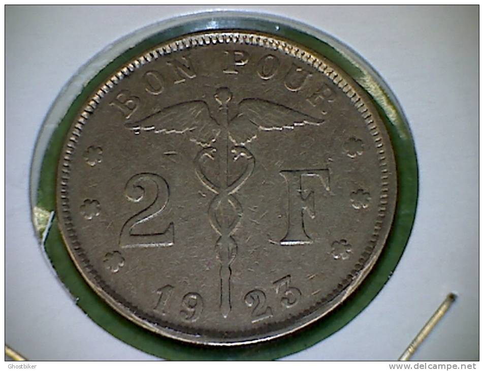 Belgique Albert I 1923 FR  2  Francs Bon Pour - 2 Francos