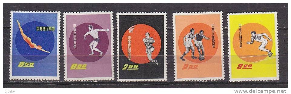 K1335 - TAIWAN FORMOSA Yv N°350/55 * (-354) SPORT - Unused Stamps