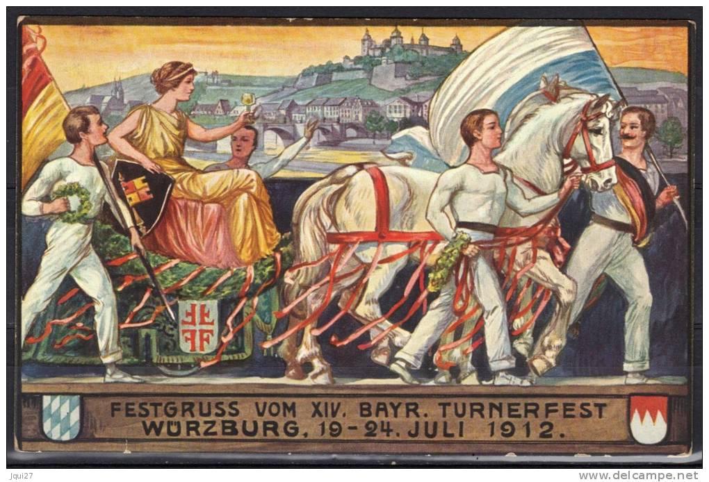 Bavière, Entier Postal Illustré Foire De Würzburg Juillet 1912 - Other & Unclassified
