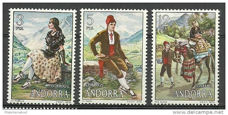 ANDORRA-  CORREO ESPAÑOL EUROPA 78 C.M.ABAD Nº 113/115 ** SIN FIJASELLOS. - Nuovi