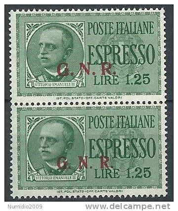 1943-44 RSI ESPRESSO BRESCIA 1,25 LIRE II III TIPO VARIETà LEGGI MNH ** - RSI033 - Express Mail