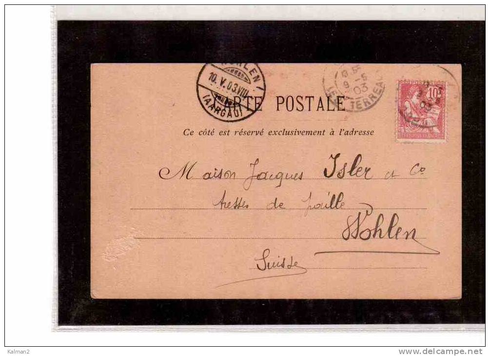 TEM8173  -    CARTE POSTALE  AFFRANCATA CON  IL 10 C. (CAT.UNIFICATO124) -  LYON  9.5.1903 - 1877-1920: Période Semi Moderne