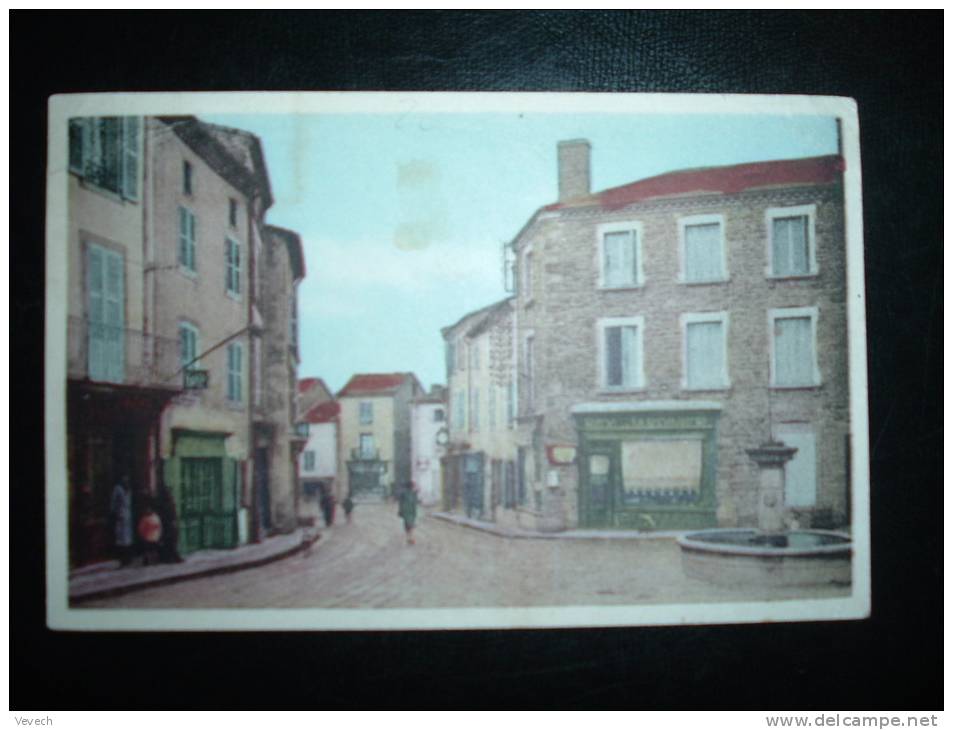 CP TP MARIANNE DE DULAC 50 C OBL. TIRETEE 5-9-45 (43 HAUTE-LOIRE) + VUE PAULHAGUET RUE DU COMMERCE - 1944-45 Marianne De Dulac