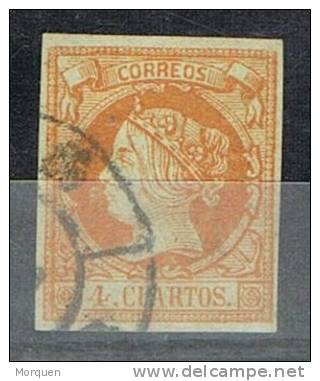 Sello 4 Cuartos 1860, Isabel II Rueda Carreta 55 MEDINA DEL CAMPO, Num 52 º - Used Stamps