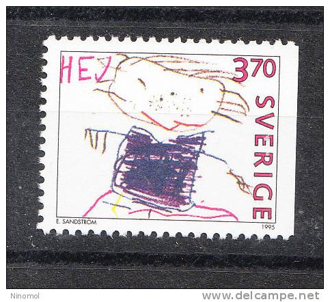 Svezia   -   1995.  Disegno  Infantile.  Child Drawing.  MNH - Muñecas