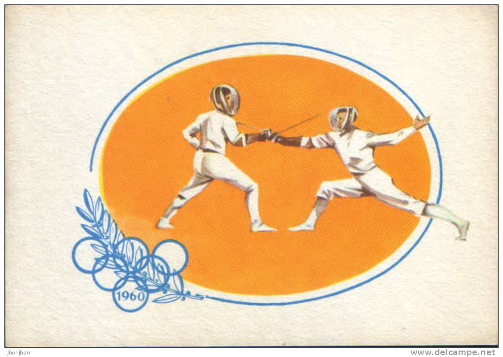 Italia-Postcard 1960-Fencing;Escrime;Fechten-2/scans - Fechten