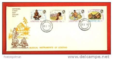LESOTHO 1975 FDC Musical Instruments 174-177 - Music