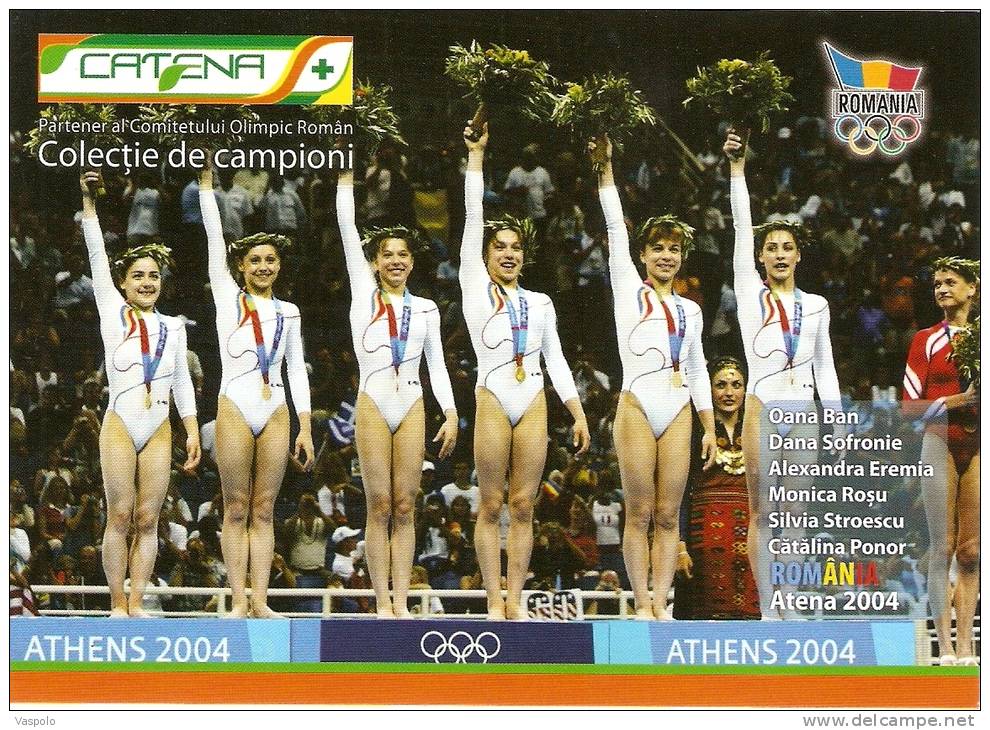 ROMANIA, WOMEN'S GYMNASTICS TEAM, OLYMPIC CHAMPION, ATHENS 2004 CATALINA PONOR,SILVIA STROESCU,MONICA ROSU,ALEXANDRA ERE - Gymnastik