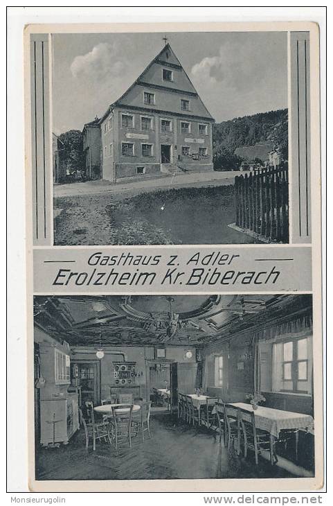 ALLEMANGNE ))  Gasthaus Z Adlet  EROLZHEIM KF BIBERACH    AUBERGE - Biberach