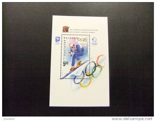 BULGARIA 1994 JUEGOS OLIMPICOS De INVIERNO En LILLEHAMMER Yvert Bloc 179 ** MNH - Inverno1994: Lillehammer