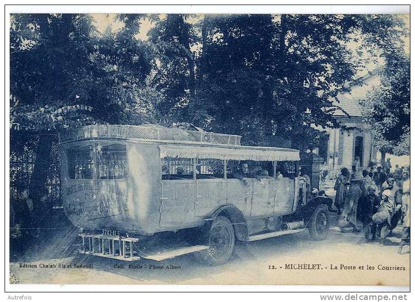 ALGERIE  MICHELET LA POSTE ET LES COURRIERS  -  TRES BEAU PLAN D AUTOBUS - Autres & Non Classés