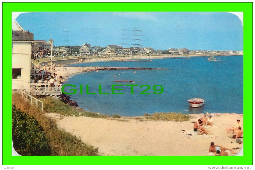 CAPE COD, MA - PANORAMIC VIEW OF FALMOUTH HEIGHTS & BEACH - TRAVEL IN 1956 - E. D. WEST CO - - Cape Cod