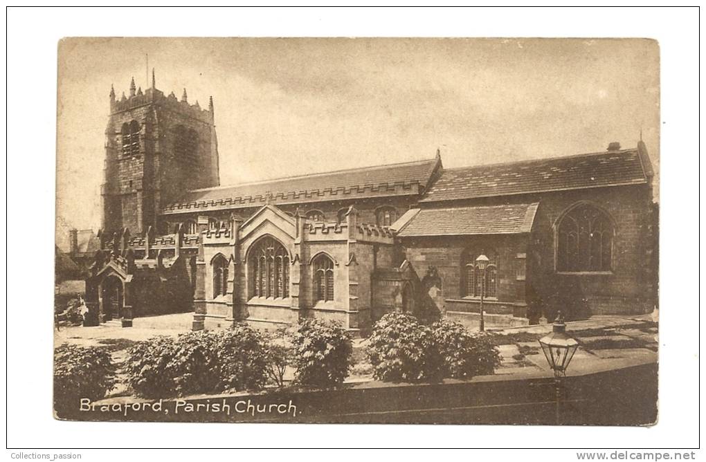 Cp, Angleterre, Badford, Parish Church, écrite - Bradford