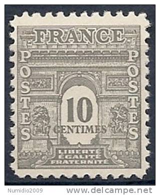 1944 FRANCIA ARCO DI TRIONFO 10 CENT MNH ** - FR562 - 1944-45 Arco Di Trionfo