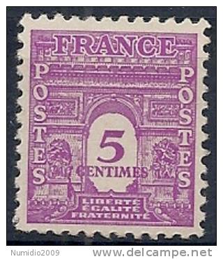 1944 FRANCIA ARCO DI TRIONFO 5 CENT MNH ** - FR563 - 1944-45 Triomfboog