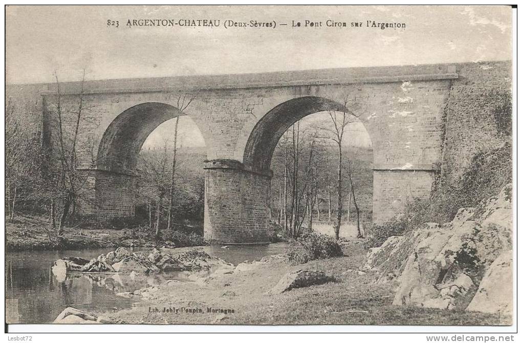 Cpa, Argenton-Chateau (Deux-Sèvres), Le Pont Ciron Sur L'Argenton - Argenton Chateau