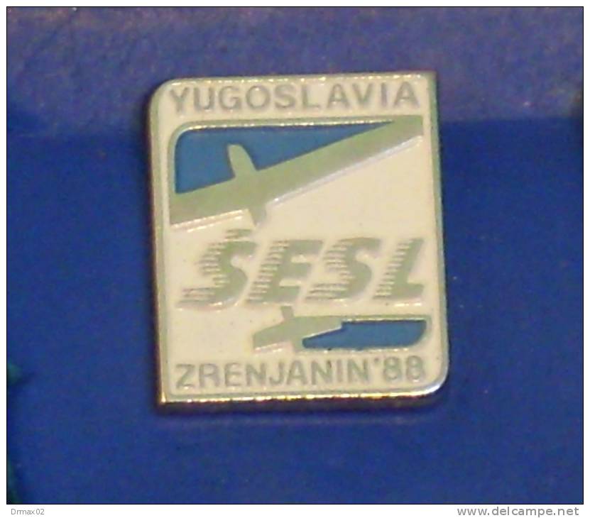 GLIDER European Championships Free Flight 1988 Zrenjanin Yugoslavia / FAI - F1 ABC / ORIG.set 3 Pins Gliding Vol à Voile - Airplanes