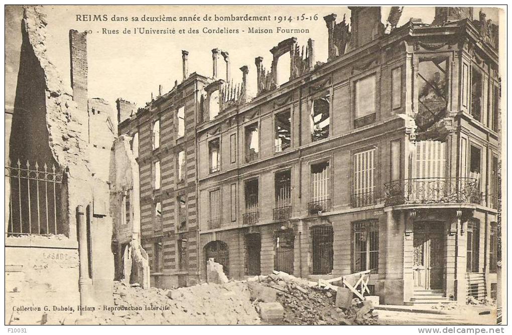 Cartes De 1914 - 1918     REIMS  Rues De L'Université Et Des Cordeliers - Autres & Non Classés