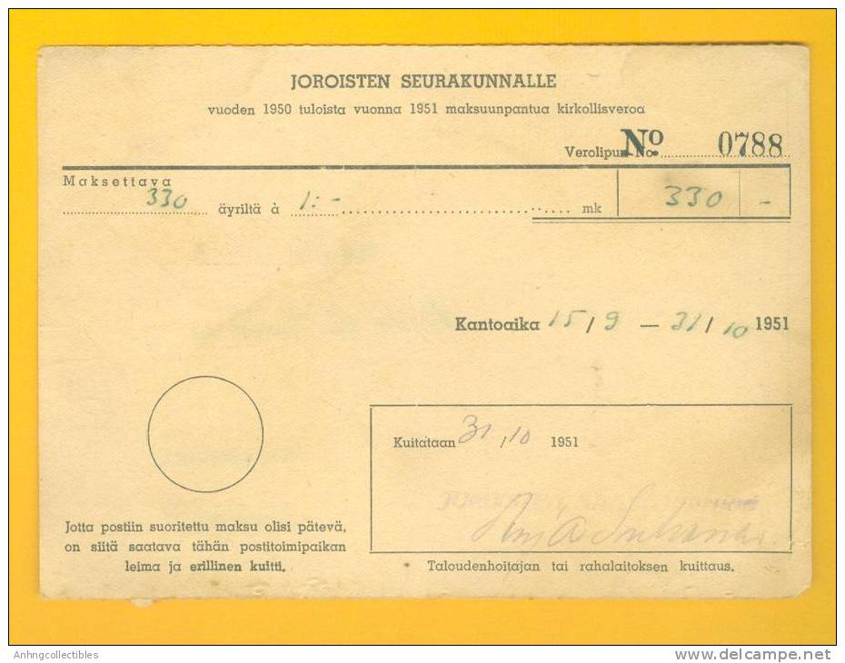 Finland: Lot #9  Old Cover 1951 - Fine - Covers & Documents
