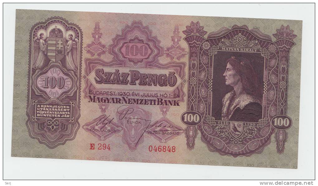 Hungary 100 Pengo 1930 UNC NEUF Banknote P 98 - Hungary