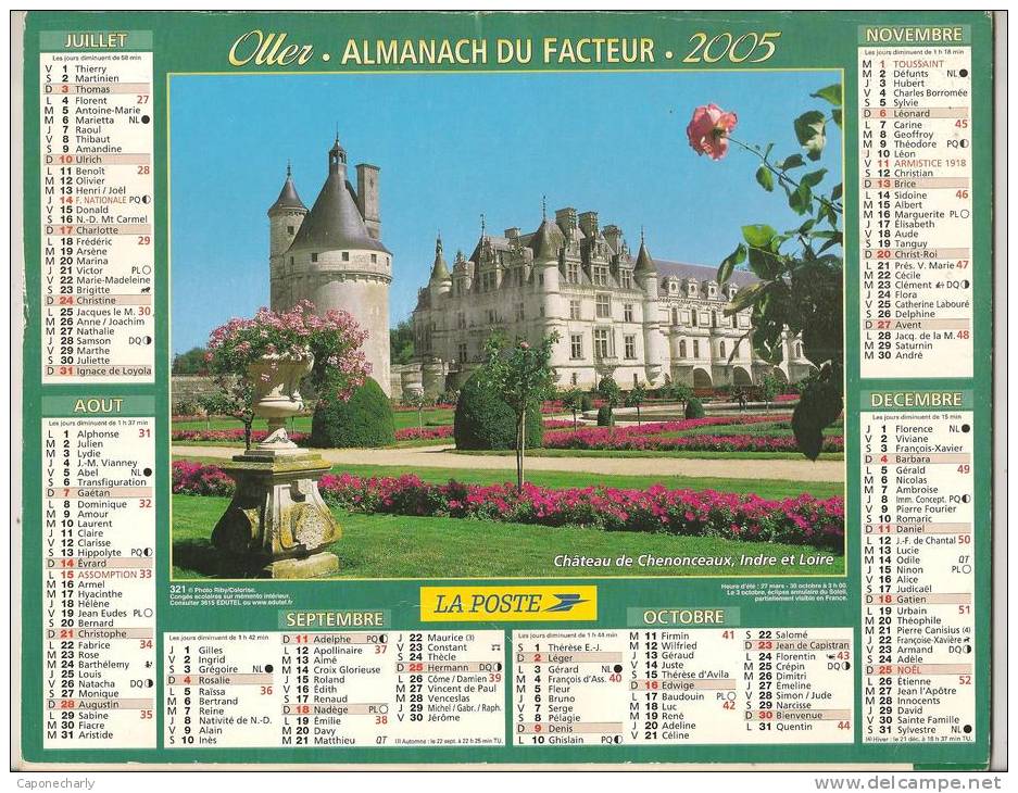 2005 DOUBLE CALENDRIER POSTE ALMANACH DES P.T.T 08 ARDENNES OLLER - Grossformat : 1941-60