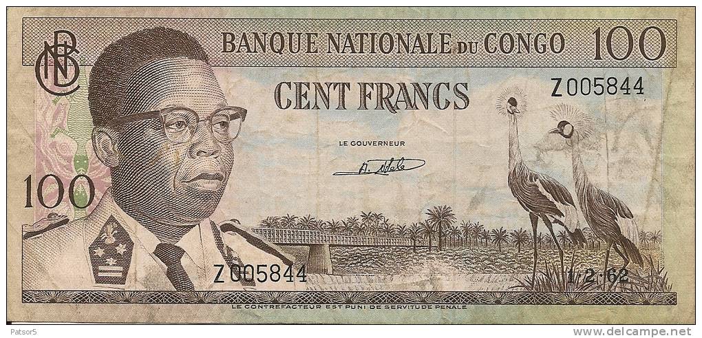 Congo 100F 1962 - Non Classés