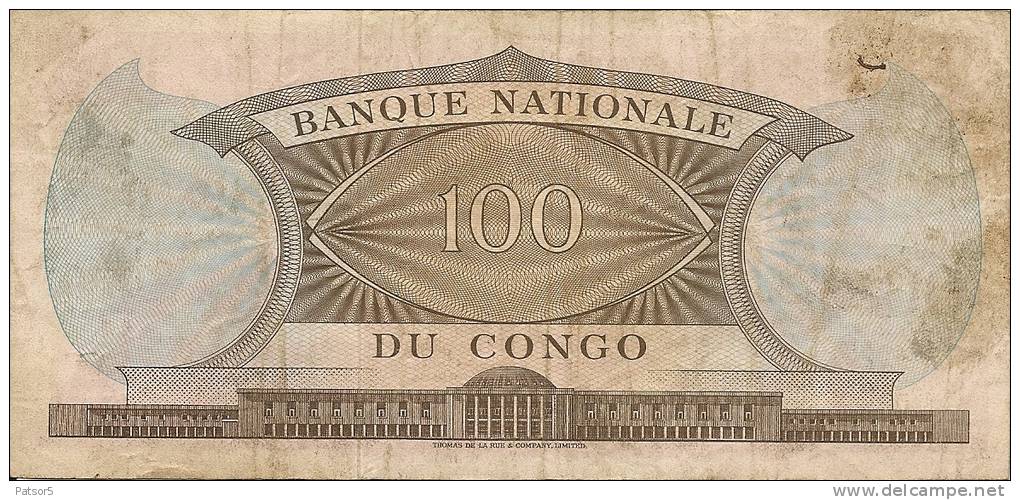 Congo 100F 1962 - Zonder Classificatie