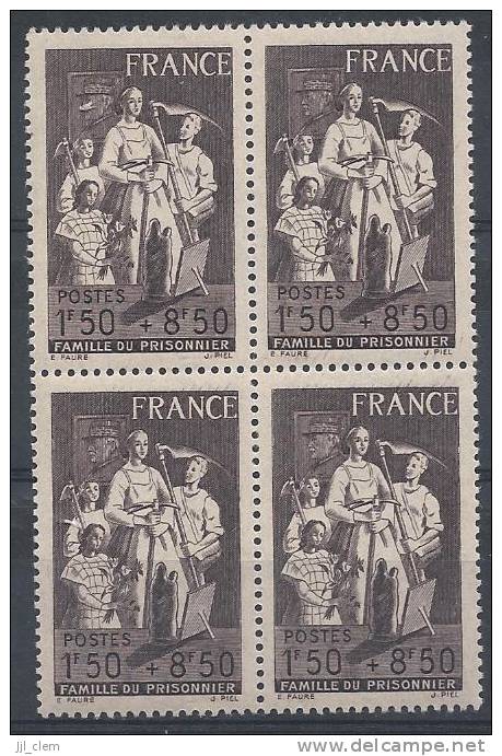 France N° 585 ** Bloc X4 - Unused Stamps