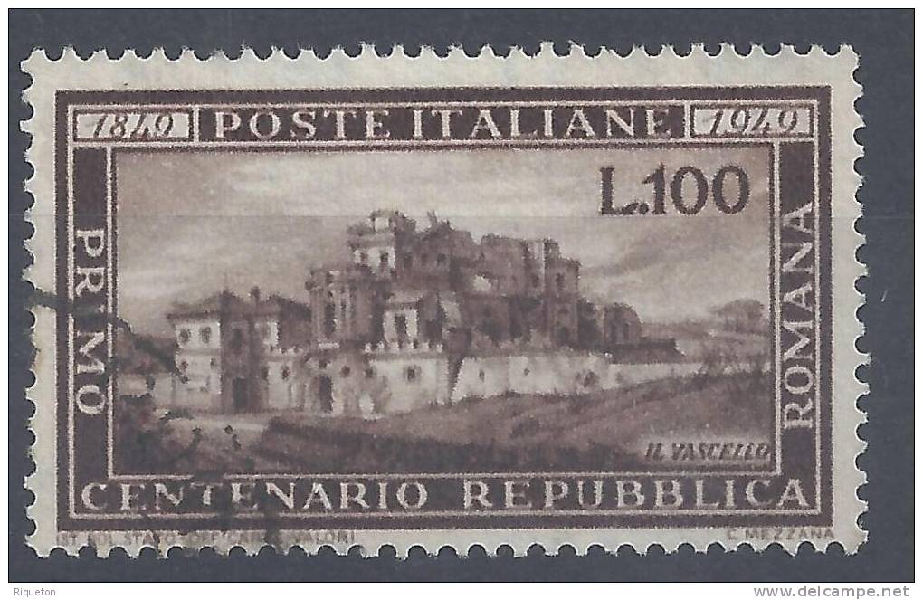 ITALIE - 1949 - CENTENAIRE DE LA REPUBLIQUE ROMAINE - N°  537 - OBLITERE -TB  - - 1946-60: Used