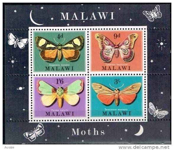 Malawi 1970 Yvertn° Bloc 19 *** MNH  Cote 50 FF Faune Papillons De Nuit Vlinders - Malawi (1964-...)