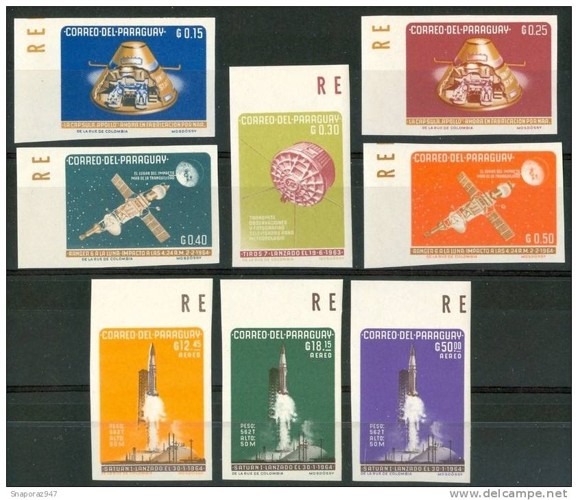 1964 Paraguay Spazio Space Espace Set Set Perforare & Imperforate MNH** Spa26 - Amérique Du Sud