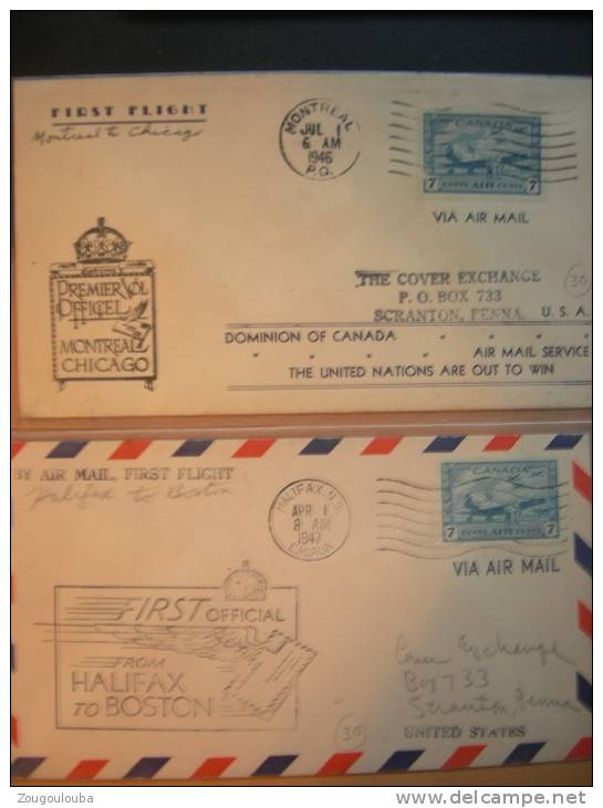 Lot De 7 Lettres First Flight CANADA - Erst- U. Sonderflugbriefe