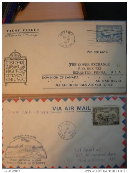 Lot De 7 Lettres First Flight CANADA - First Flight Covers