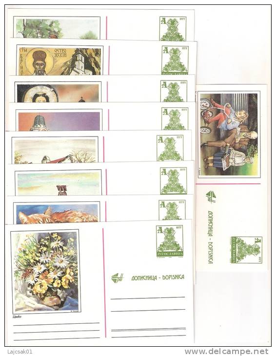 Yugoslavia 1996. Complete Set Of The 16th Serial Of The Postal Stationery Card ,mint,9 Pcs. - Postal Stationery