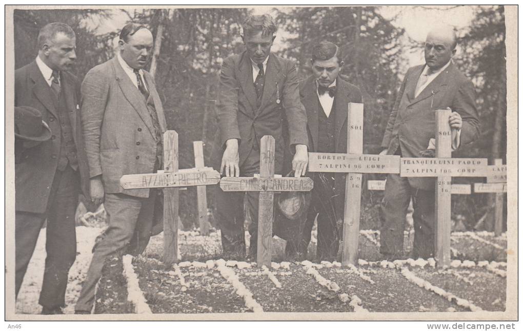 -TRENTO- CIMITERO DI POCOL TOMBA SOTTOTENENTE CUNICO  CARTOLINA FOTOGRAFICA ORIGINALE 100% - Trento