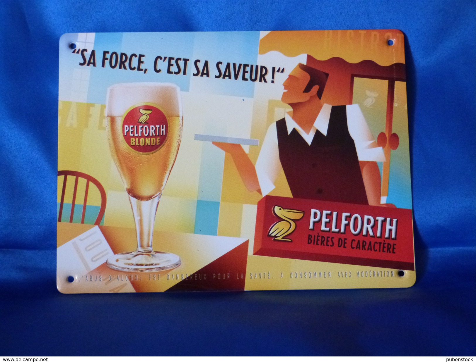 Plaque Métal "BIERE PELFORTH" Blonde - Plaques En Tôle (après 1960)