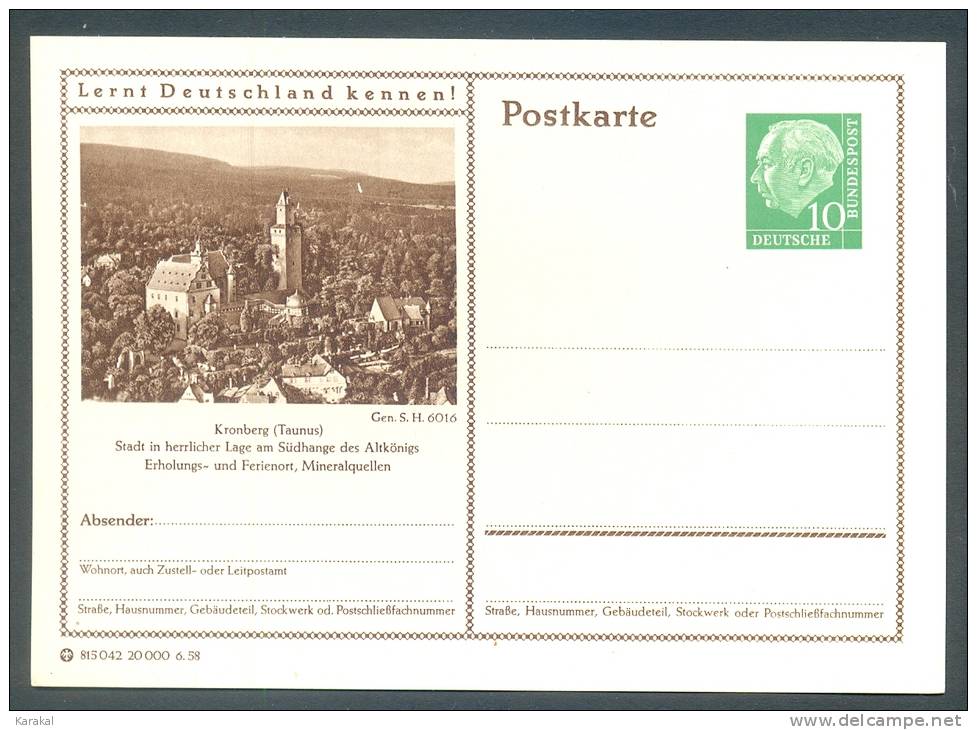 Germany Postkarte Lernt Deutschland Kennen! Kronberg Taunus MNH XX - Geïllustreerde Postkaarten - Ongebruikt