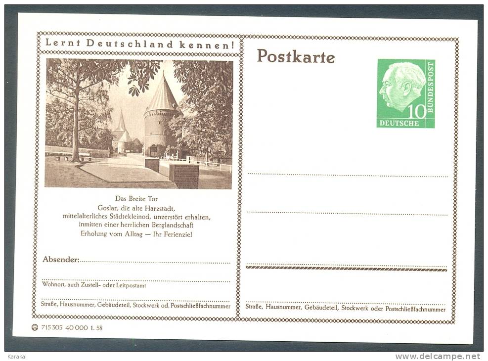 Germany Postkarte Lernt Deutschland Kennen! Breite Tor Goslar Alte Harzstadt MNH XX - Cartes Postales Illustrées - Neuves