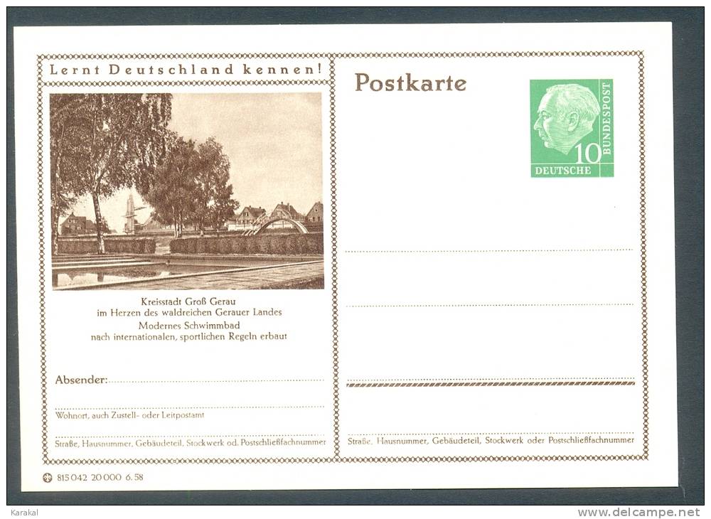 Germany Postkarte Lernt Deutschland Kennen! Kreisstadt Gross Gerau Modernes Schwimmbad MNH XX - Cartoline Illustrate - Nuovi