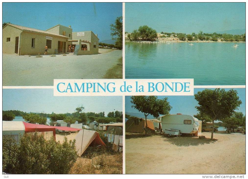 [84] Vaucluse (Cabrieres D´Aigues) La Motte D´Aigues -CAMPING  De La  BONDE- Multi Vues (année 1977-caravane Caravaning) - Cabrieres D'Aigues