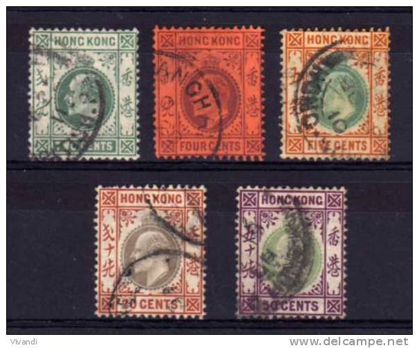 Hong Kong - 1904 - Definitives (Part Set, Watermark Multiple Crown CA) - Used - Oblitérés