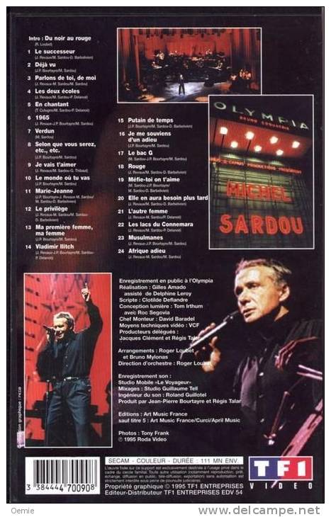 MICHEL SARDOU  °°°° Olympia 95 - Concert Et Musique