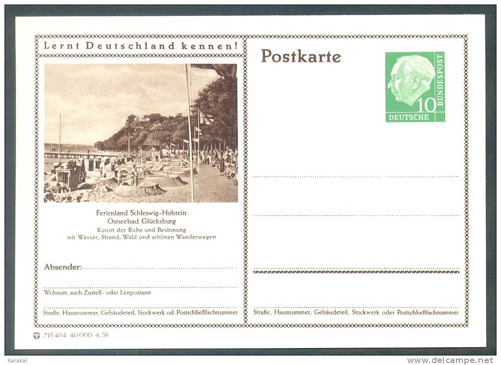 Germany Postkarte Lernt Deutschland Kennen! Ostseebad Glücksburg MNH XX - Cartoline Illustrate - Nuovi